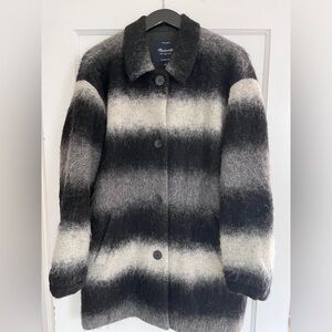 Madewell Wool blend striped ombré Cocoon Coat size Large